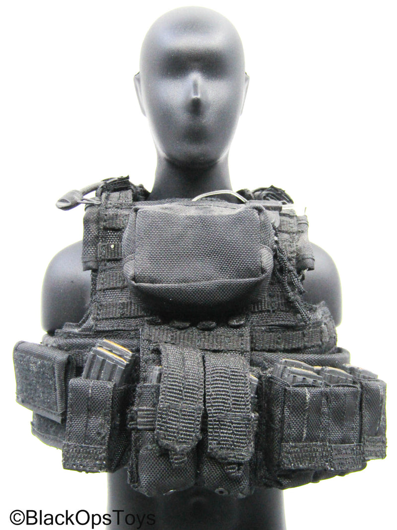 Load image into Gallery viewer, Black MOLLE Plate Carrier Vest w/Accessories (Soldier Story)
