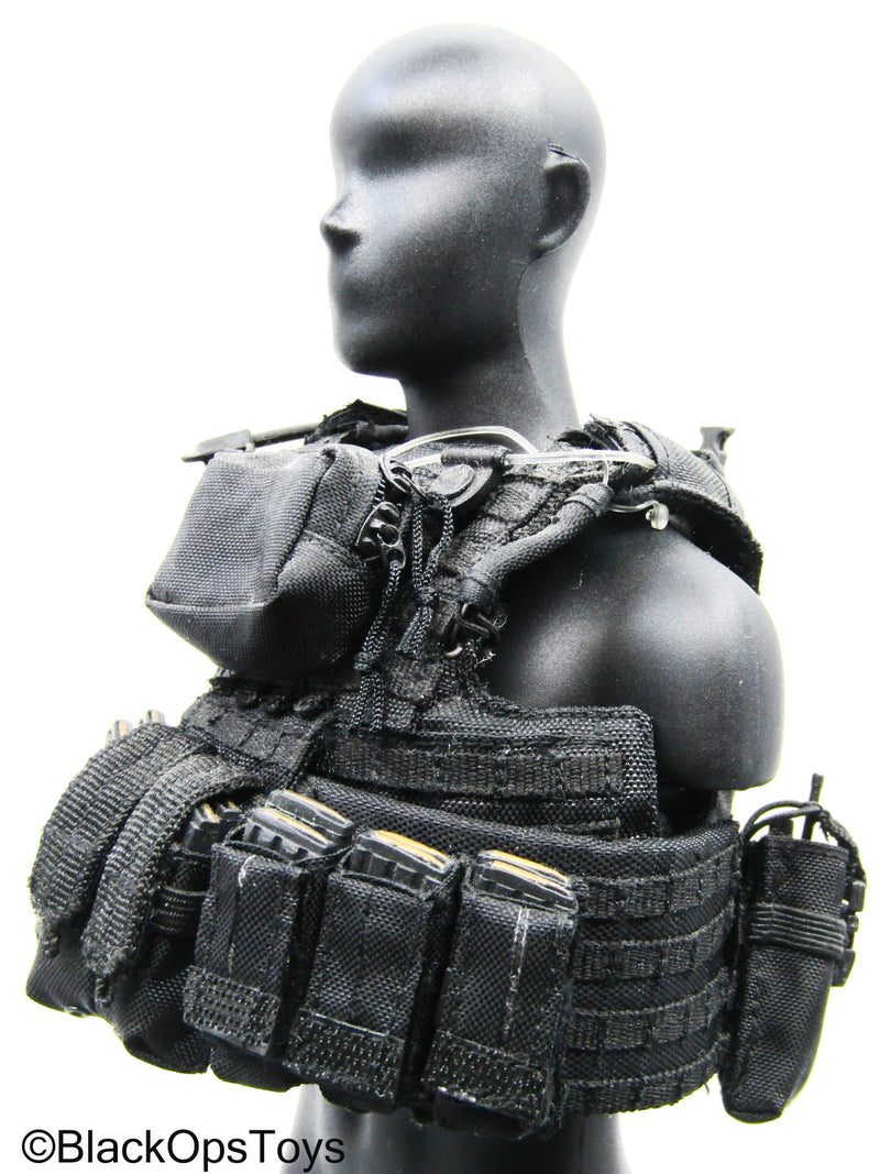 Load image into Gallery viewer, Black MOLLE Plate Carrier Vest w/Accessories (Soldier Story)
