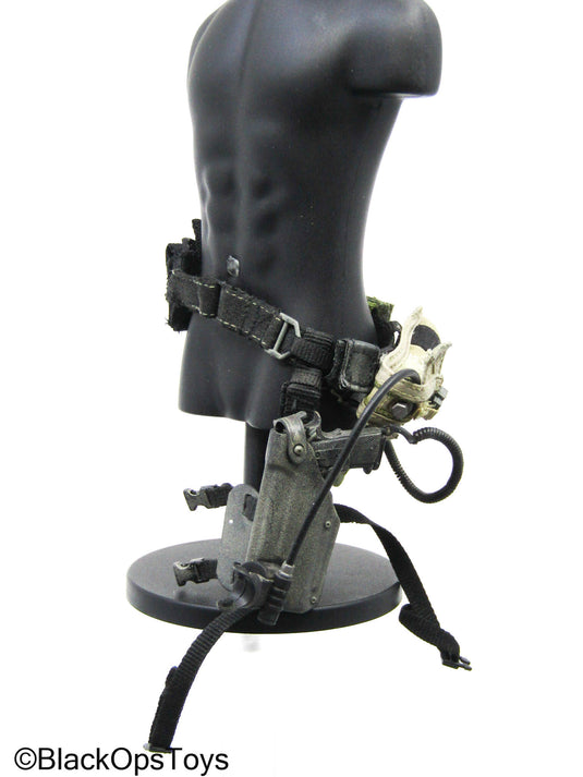 Black M1911 Pistol w/Left Handed Drop Leg Holster & Belt Set