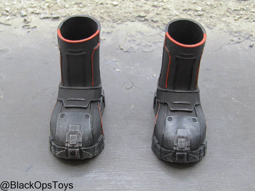 Black & Orange EXO-Suit Combat Boots (Peg Type)
