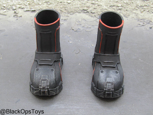 Black & Orange EXO-Suit Combat Boots (Peg Type)