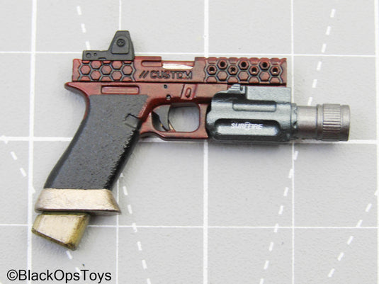 Red Custom Pistol w/Weapon Attachments