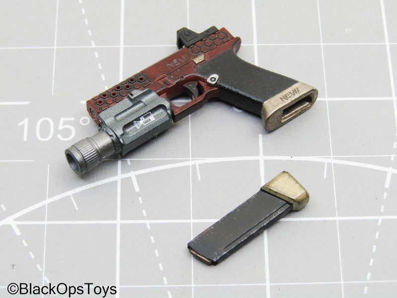 Load image into Gallery viewer, Red Custom Pistol w/Weapon Attachments
