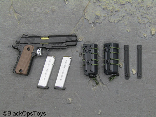 PMC - Spring Loaded 1911 Pistol w/MOLLE Fast Magazine Holsters