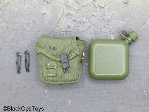 Vietnam US Army LRRP - Square 2qt Canteen w/Green Pouch
