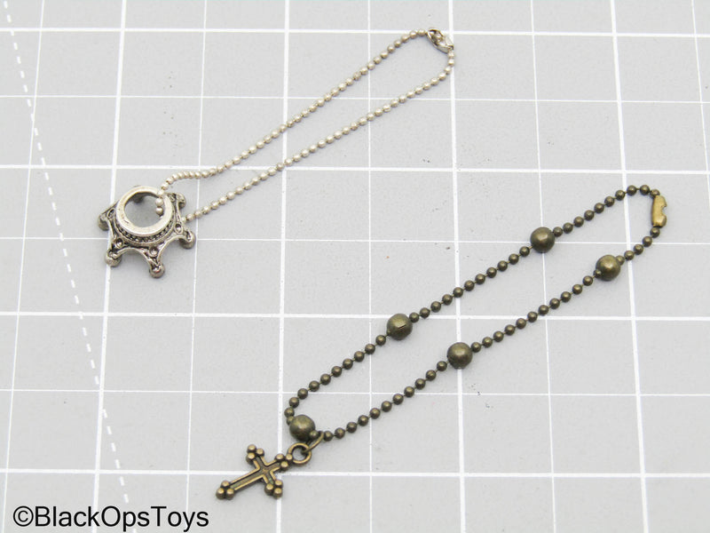 Load image into Gallery viewer, Crown &amp; Cross Necklace Set
