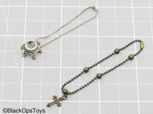 Crown & Cross Necklace Set