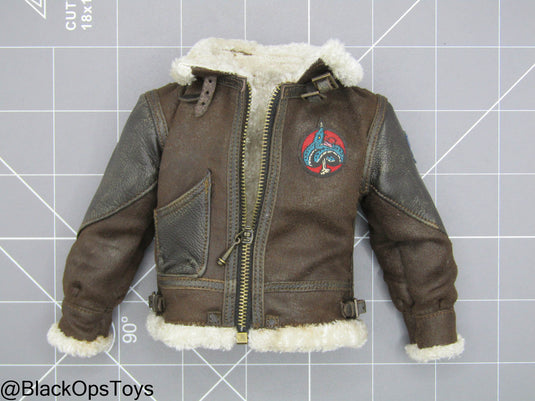 Spade 8 Archibald - Brown Leather Like Jacket w/Fur Lining