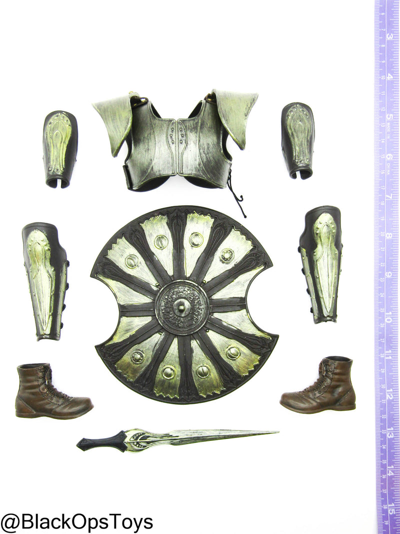 Load image into Gallery viewer, Greek Warrior Troy - Metal Armor Set w/Shield &amp; Sword Type 1
