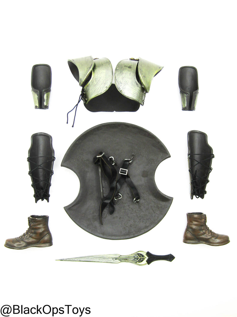 Load image into Gallery viewer, Greek Warrior Troy - Metal Armor Set w/Shield &amp; Sword Type 1
