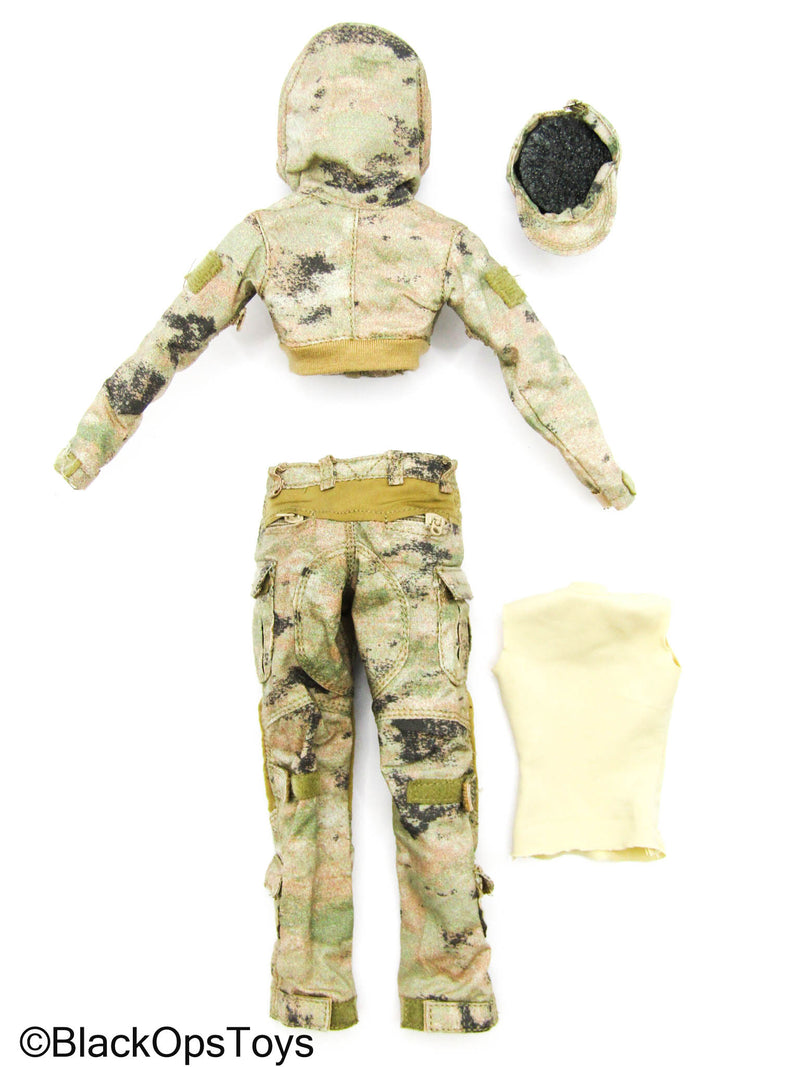 Load image into Gallery viewer, Sharp Shooter - Tan Pixelated Camo Female Combat Uniform Set
