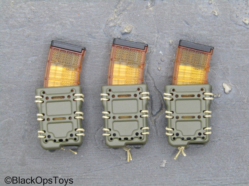 Load image into Gallery viewer, PMC - Orange Translucent Magazines w/Fast Mag Holsters
