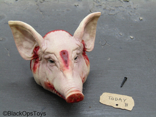 New York Butcher - Pig's Head w/Nail & Note
