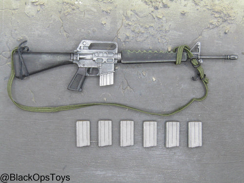 Vietnam Era M16 Rifle w/Sling & Magazines (x6)
