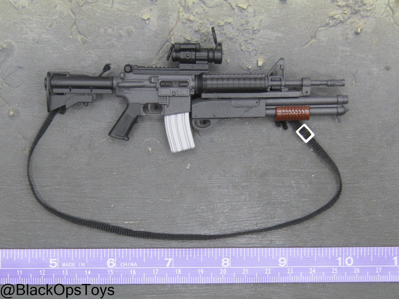 Load image into Gallery viewer, Black M4 Rifle w/Underbarrel Shotgun, Scope, &amp; Sling
