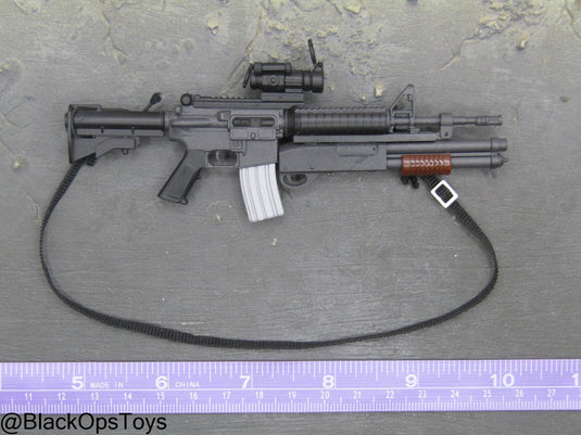 Black M4 Rifle w/Underbarrel Shotgun, Scope, & Sling