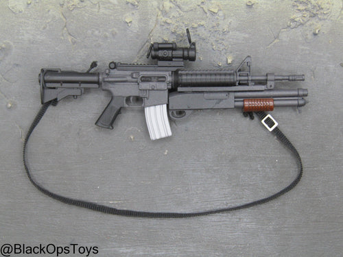 Black M4 Rifle w/Underbarrel Shotgun, Scope, & Sling