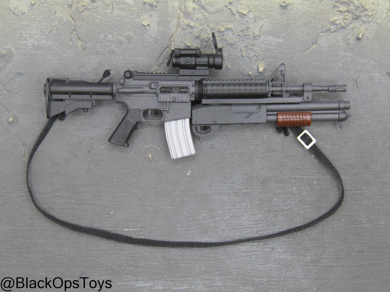 Load image into Gallery viewer, Black M4 Rifle w/Underbarrel Shotgun, Scope, &amp; Sling
