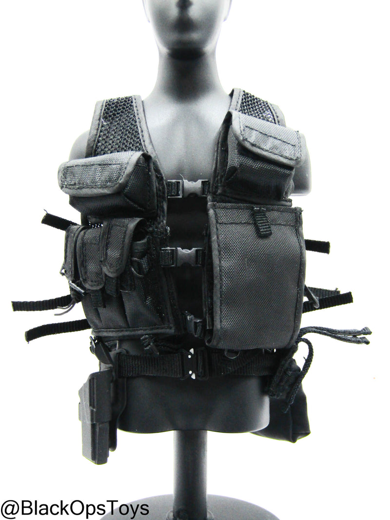 Load image into Gallery viewer, Black Survival Vest w/Pouches
