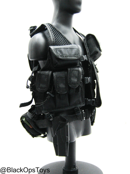 Black Survival Vest w/Pouches