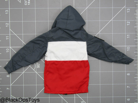Grey, White, & Red Wind Breaker Jacket