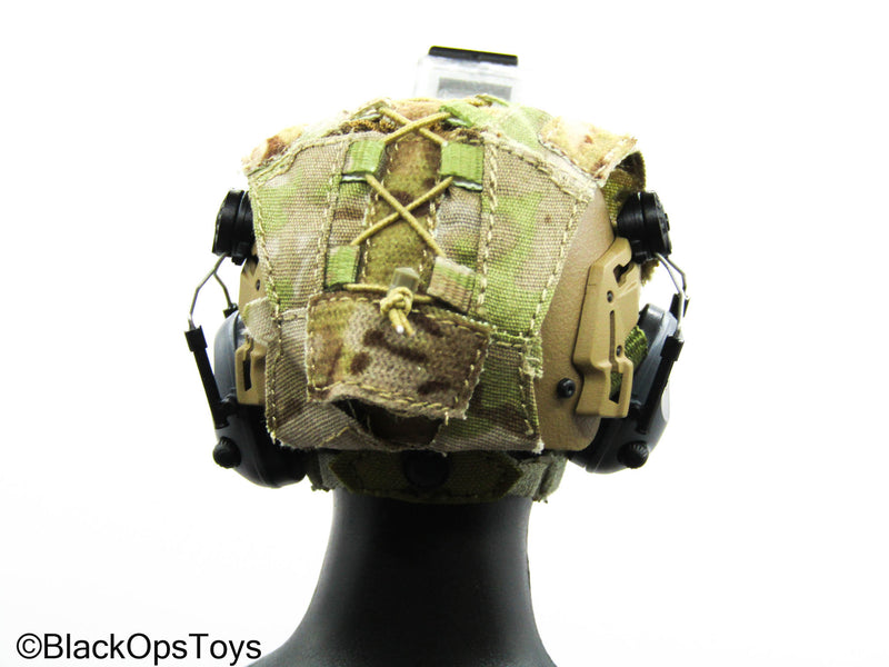 Load image into Gallery viewer, PMC Field RECCE - Tan Helmet w/Multicam Cover &amp; Camera
