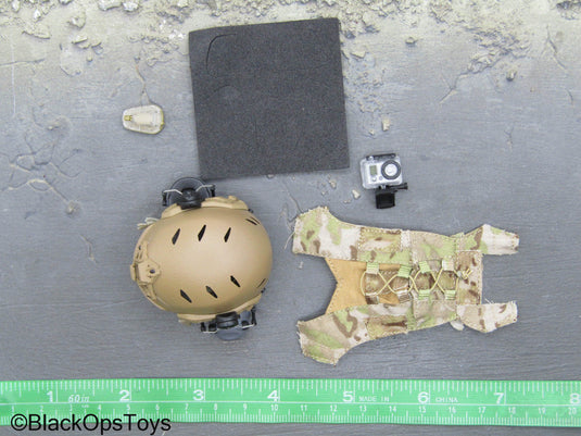 PMC Field RECCE - Tan Helmet w/Multicam Cover & Camera