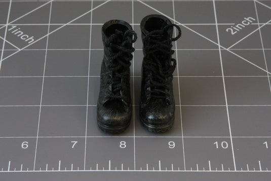 BAM 1/6 Hot Toys Black Hiking Boots (Foot Type)