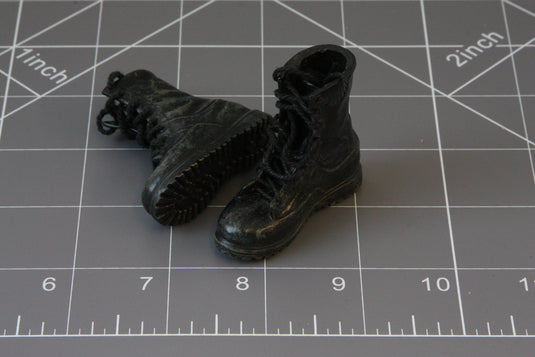 BAM 1/6 Hot Toys Black Hiking Boots (Foot Type)