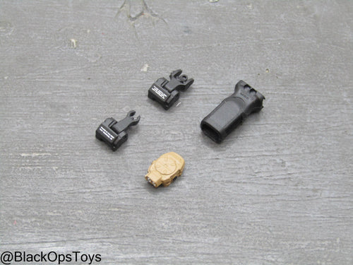 Compact Weapon Series 2 - Black Iron Sight, Foregrip, & Tan Tac Light Set