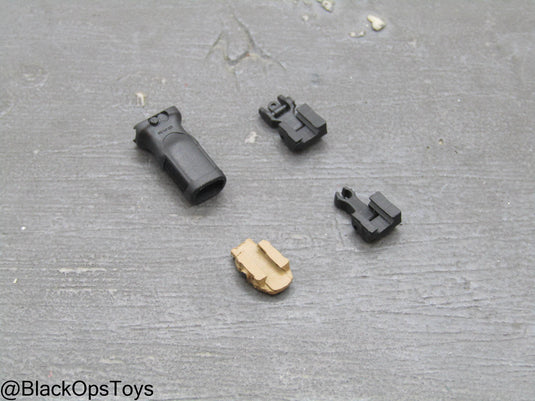 Compact Weapon Series 2 - Black Iron Sight, Foregrip, & Tan Tac Light Set