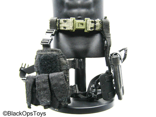 OD Green w/Pistol, Left Handed Drop Leg Holster & Mag Pouch