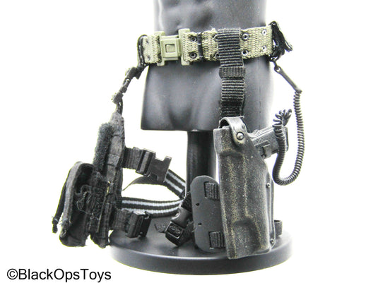 OD Green w/Pistol, Left Handed Drop Leg Holster & Mag Pouch