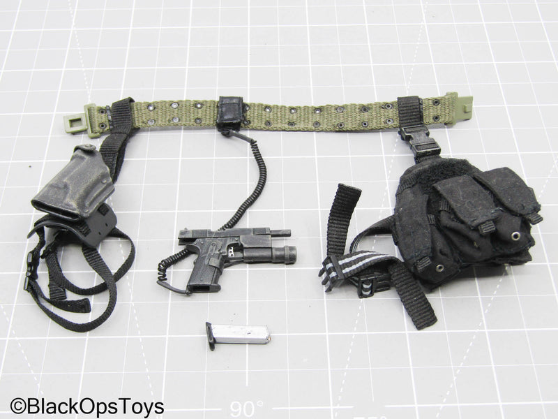Load image into Gallery viewer, OD Green w/Pistol, Left Handed Drop Leg Holster &amp; Mag Pouch
