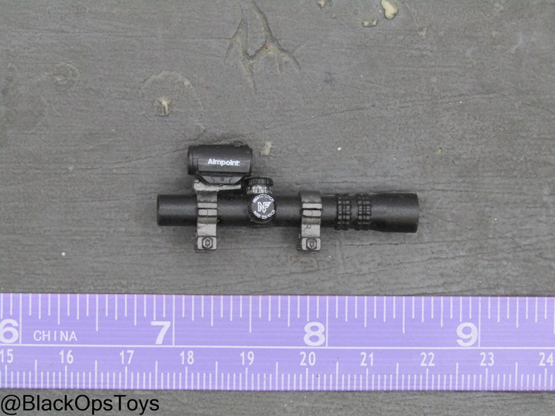 Load image into Gallery viewer, Black Rifle Scope w/Mounted Red Dot Sight
