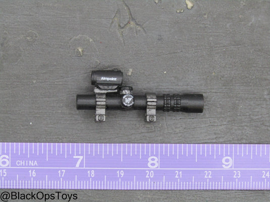 Black Rifle Scope w/Mounted Red Dot Sight