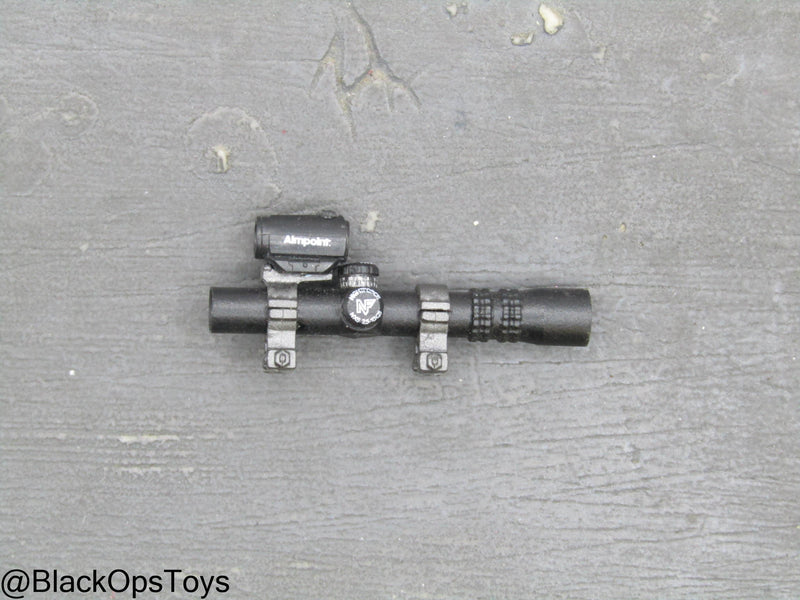 Load image into Gallery viewer, Black Rifle Scope w/Mounted Red Dot Sight
