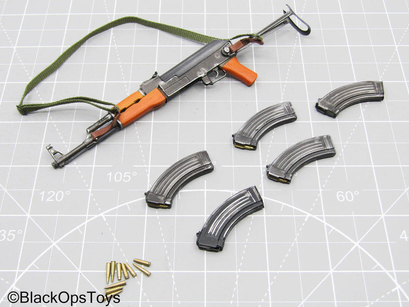 Load image into Gallery viewer, Wood Metal PLA 3 AK47 Rifle w/Mag &amp; Ammo Set (Soldier Story)
