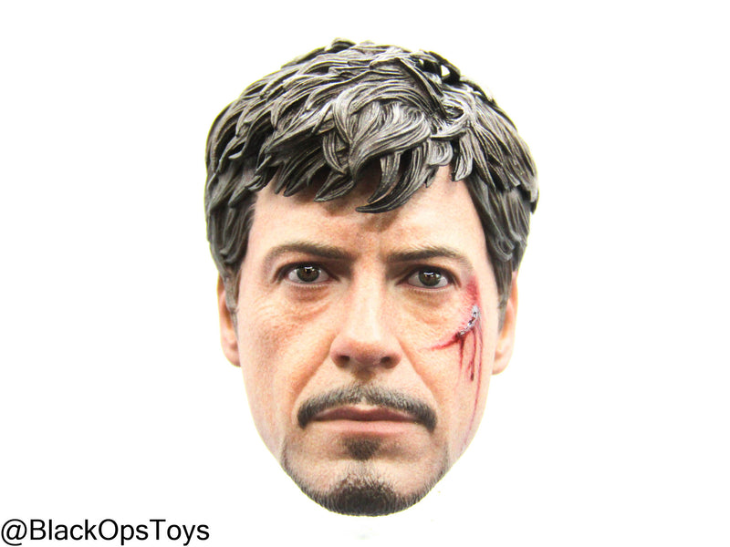 Load image into Gallery viewer, Male Battle Damaged Headsculpt In Robert Downey Jr. Likeness (Hot Toys)
