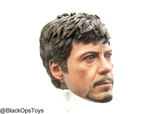 Male Battle Damaged Headsculpt In Robert Downey Jr. Likeness (Hot Toys)