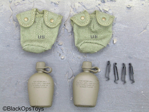 Vietnam 1967 MACV-SOG - Canteens w/Pouches & Alice Clips