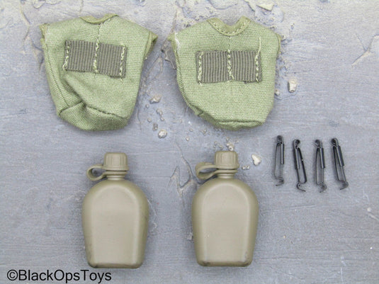 Vietnam 1967 MACV-SOG - Canteens w/Pouches & Alice Clips