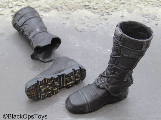 GI Joe - Firefly - Black 2-Part Combat Boots (Peg Type)