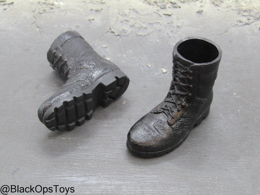 Black Molded Combat Boots (Foot Type)