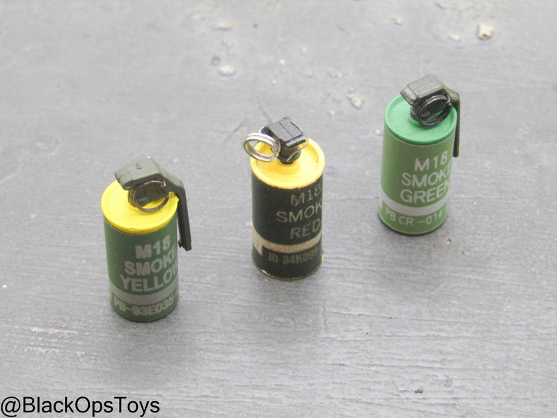 Load image into Gallery viewer, Yellow, Red, &amp; Green Smoke Grenade Set (x3)
