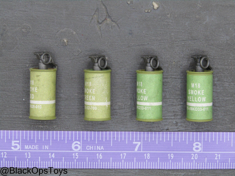 Load image into Gallery viewer, Yellow, Red, &amp; Green Smoke Grenade Set (x4)
