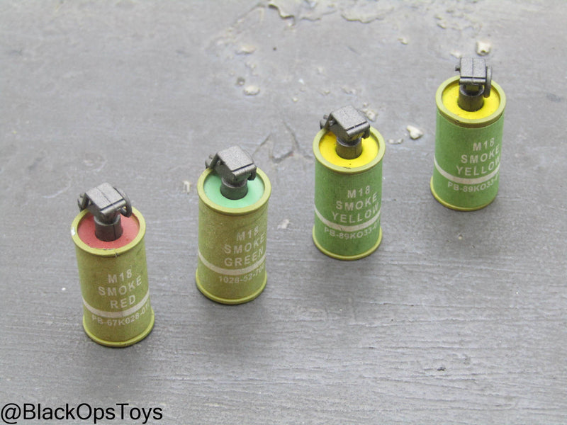 Load image into Gallery viewer, Yellow, Red, &amp; Green Smoke Grenade Set (x4)
