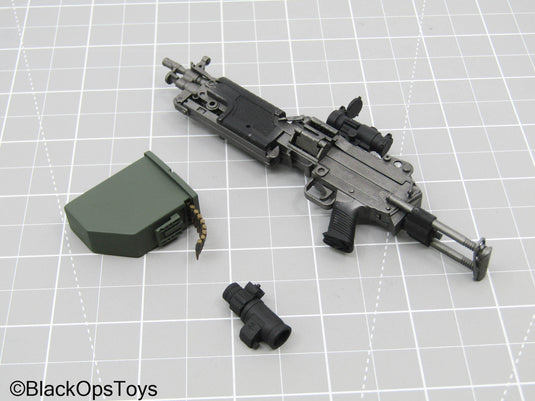 M249 SAW Rifle w/Ammo Box, & Scope Set