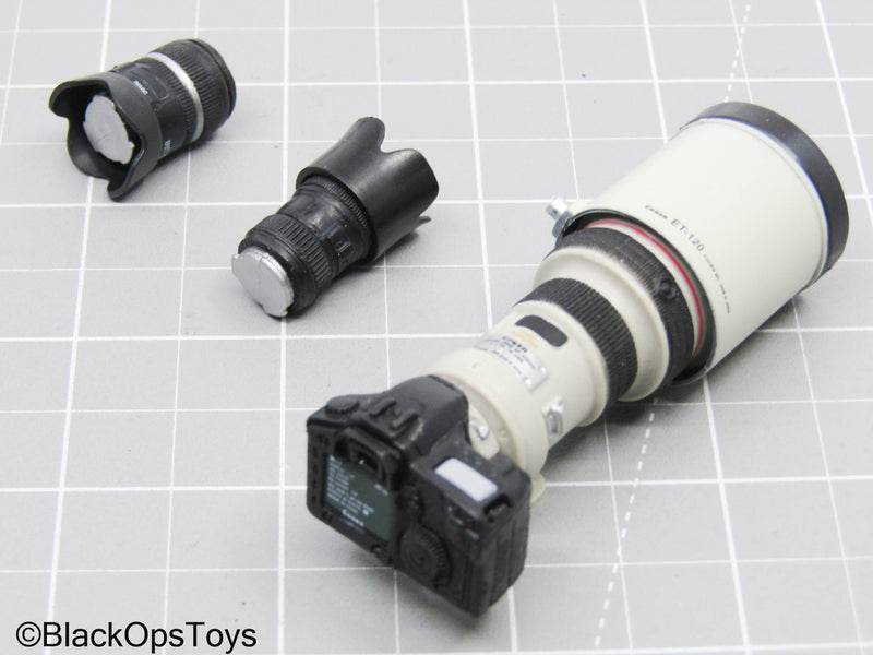 Load image into Gallery viewer, Black Camera w/Super Telephoto Lens &amp; Extra Camera Lenses
