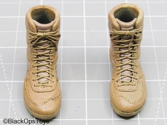 Tan British Combat Boots (Peg Type) (Hot Toys)